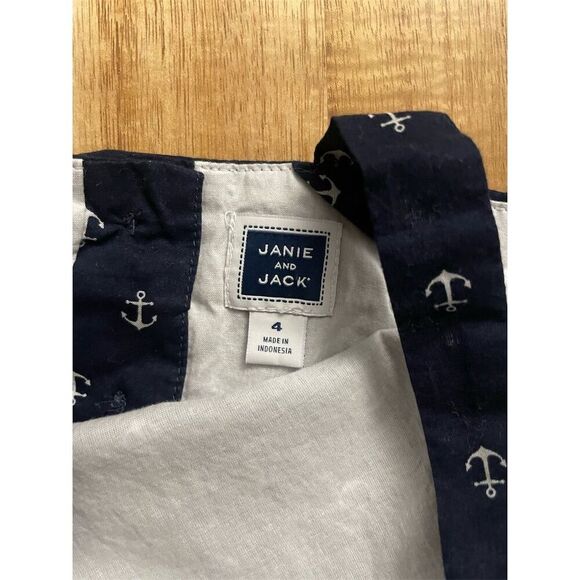 Janie and Jack Girls Nautical Anchor Navy Skort Romper Size 4 Sleeveless Casual - Picture 3 of 6